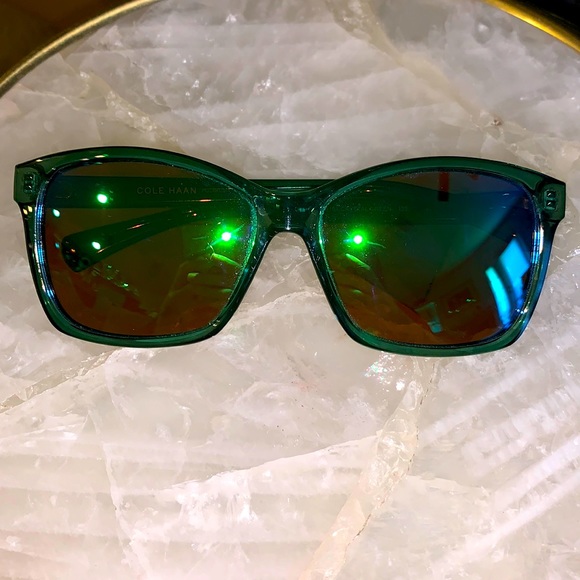 Cole Haan Accessories Cole Haan Polarized Green Mirrored Sunglasses